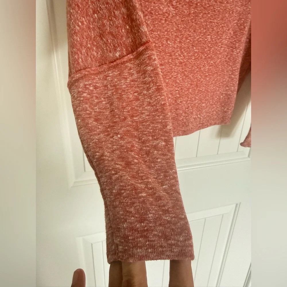 Free People We The Free Valencia Dolman Top Off Shoulder Heathered Red Pink XS